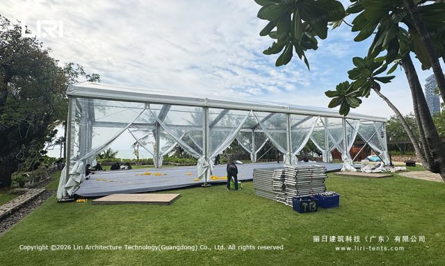 LS 10x20m Transparent Tent — Side View