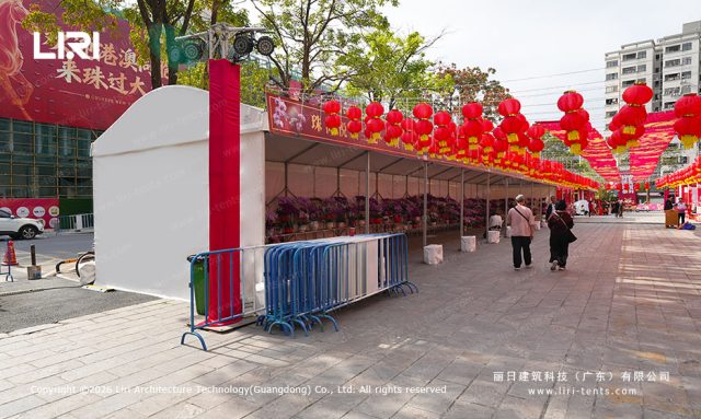 Open-Side Event Tents with Festive Decor