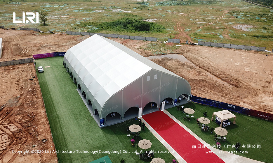 TFS Structure Tent with VIP Access — Aerial Perspective