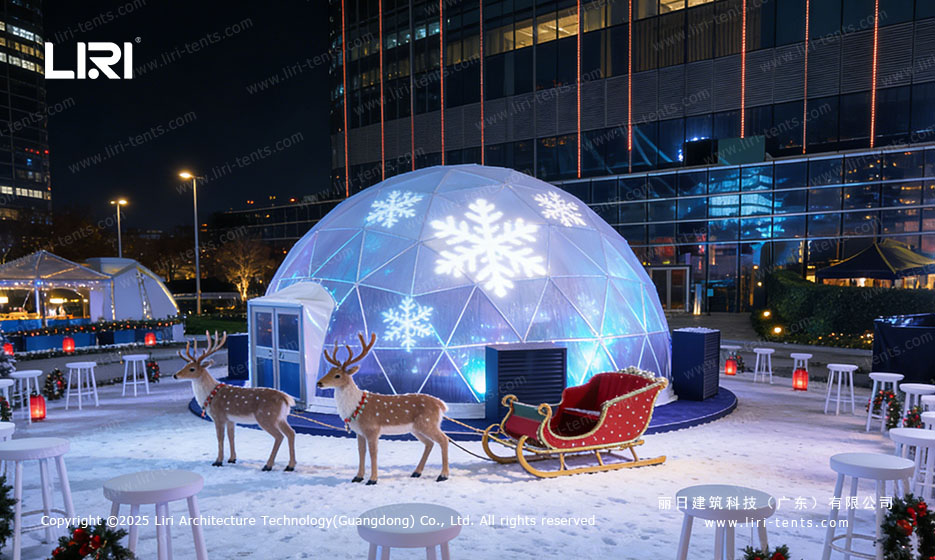 Geodesic Dome Tent Glass Wall Interior Event Setup