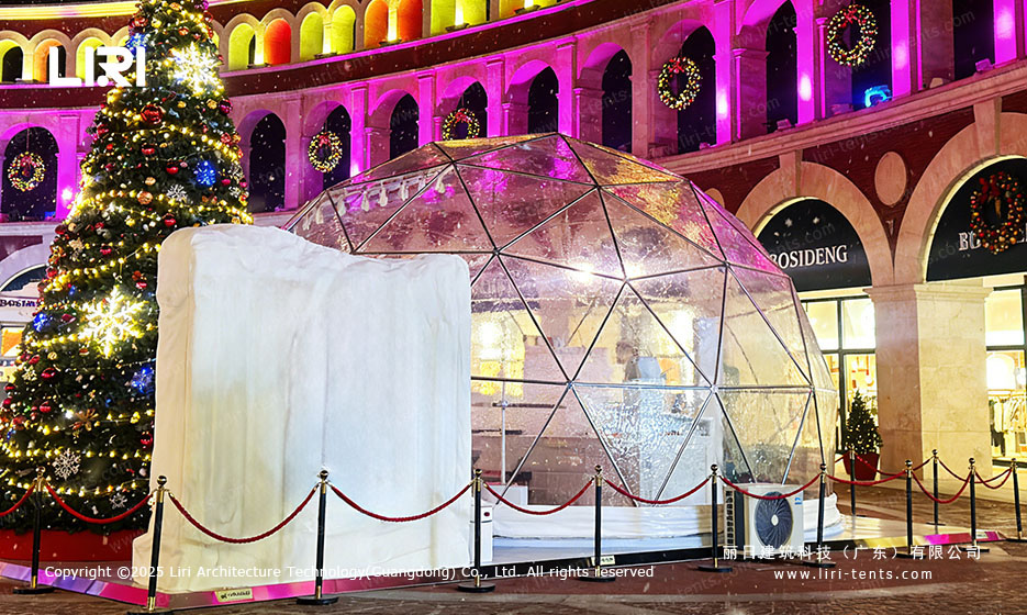 Geodesic Dome Tent at Shopping Mall Christmas Event