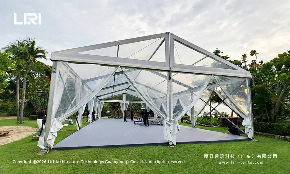 Transparent PVC Gable Tent Front View