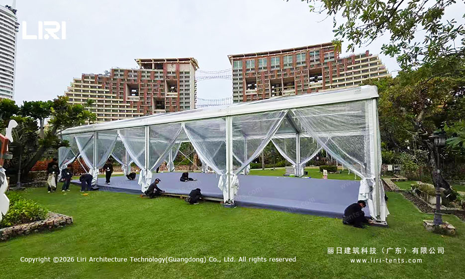 Transparent Tent Wide View Urban Setting