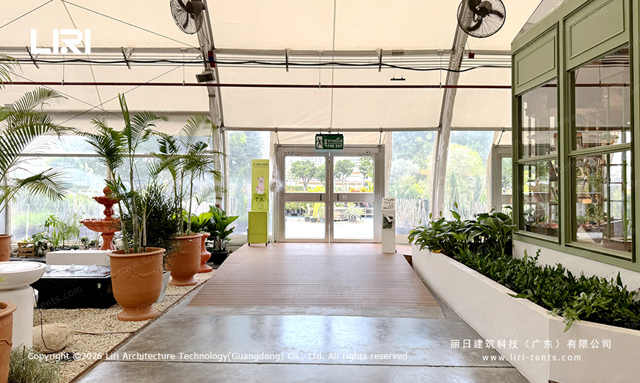 transparent tent corridor