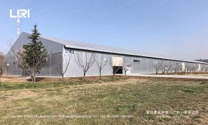 Aircraft hangar tent exterior at Xi'an Jingbian site