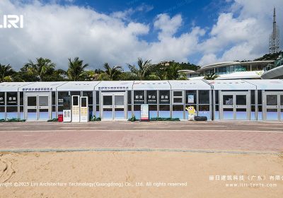 Beachfront Aluminum Kiosk Tent at Zhuhai Xianglu Bay | Coastal Retail Setup