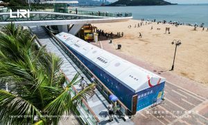 Aluminum frame kiosk tent for beachfront concession at Zhuhai Xianglu Bay