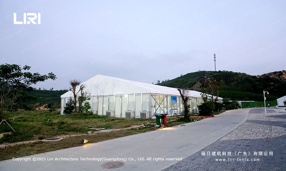 glass wall luxury party tent exterior