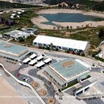 Large party tent installed at beach resort venue