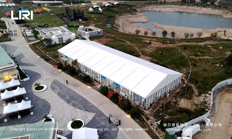 outdoor canvas party tent coastal venue