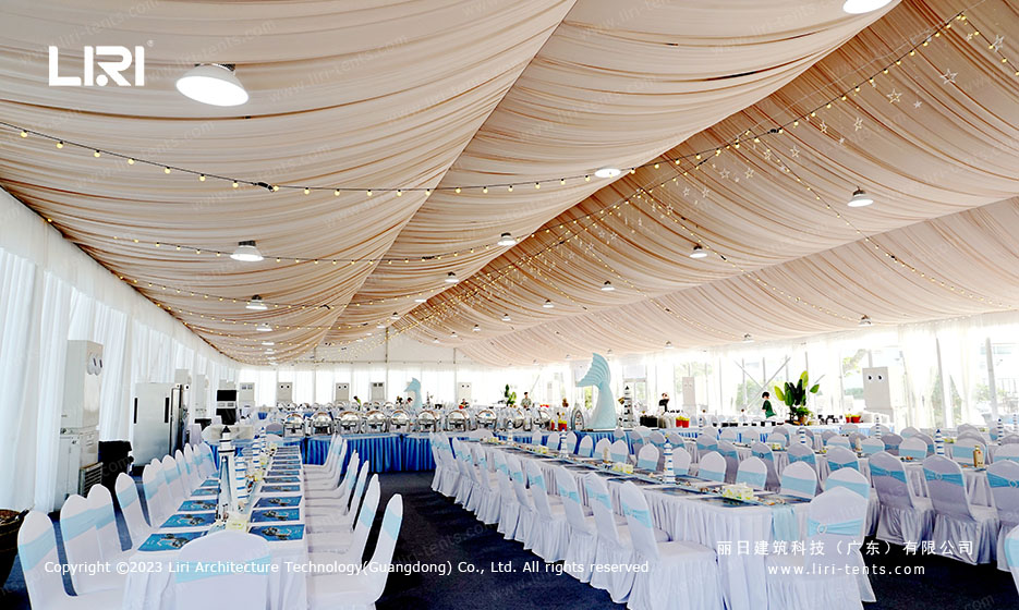 party tent ceiling drapery banquet