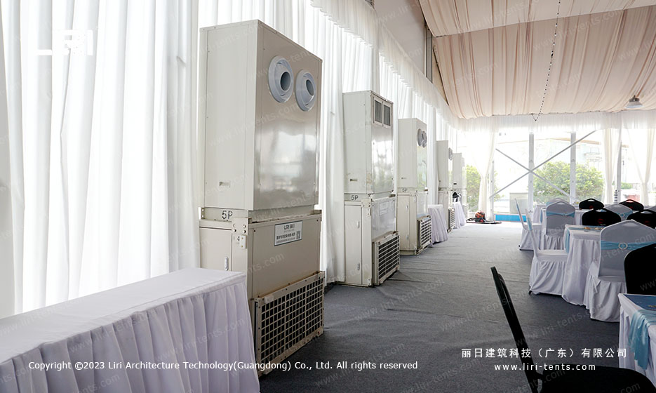 party tent air conditioning interior