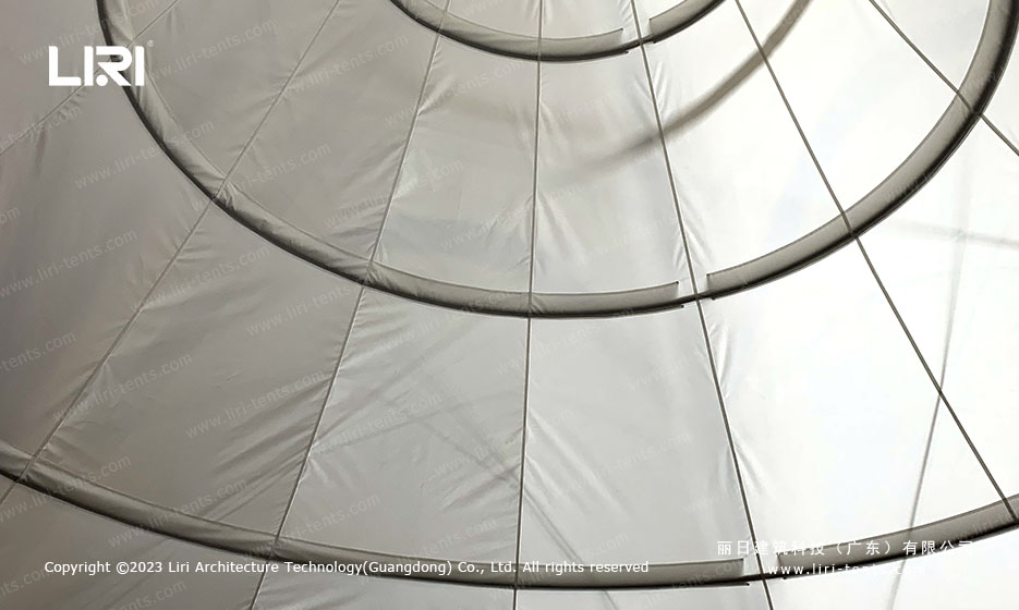 tipi tent lounge seating area inside aviation expo pavilion
