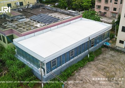 Flat-Roof Meeting Room Tent | A Permanent Modular Structure That Doubles as a Restaurant